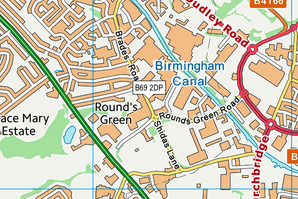 Rounds Green Primary School map (B69 2DP) - OS VectorMap District (Ordnance Survey)