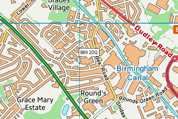 B69 2DQ map - OS VectorMap District (Ordnance Survey)