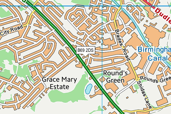 B69 2DS map - OS VectorMap District (Ordnance Survey)