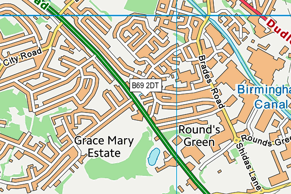 B69 2DT map - OS VectorMap District (Ordnance Survey)