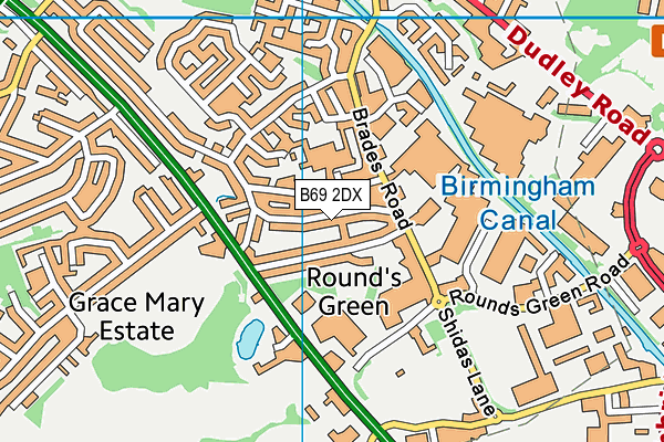 B69 2DX map - OS VectorMap District (Ordnance Survey)