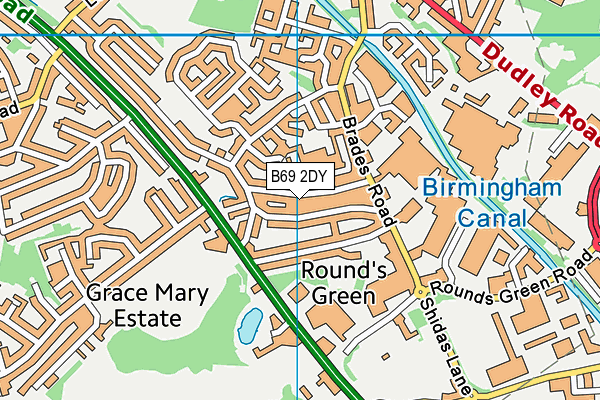B69 2DY map - OS VectorMap District (Ordnance Survey)