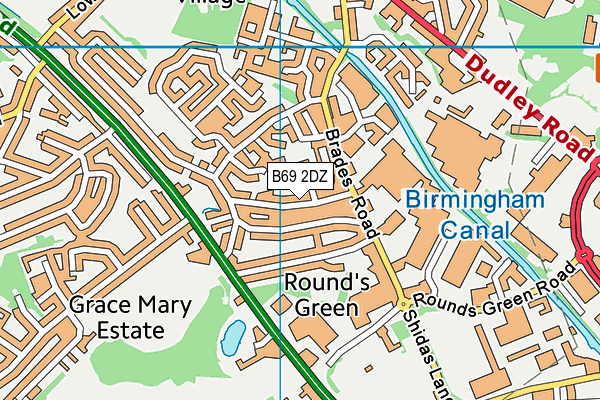 B69 2DZ map - OS VectorMap District (Ordnance Survey)