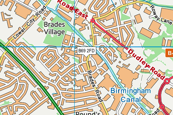 B69 2FD map - OS VectorMap District (Ordnance Survey)