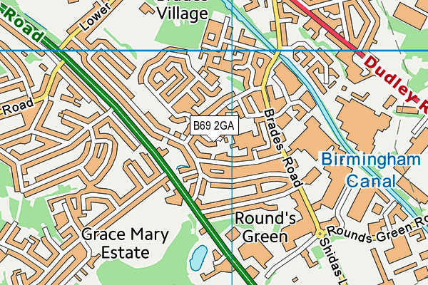 B69 2GA map - OS VectorMap District (Ordnance Survey)