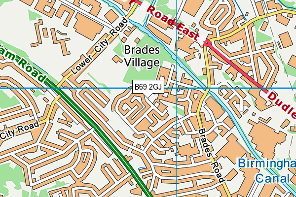B69 2GJ map - OS VectorMap District (Ordnance Survey)