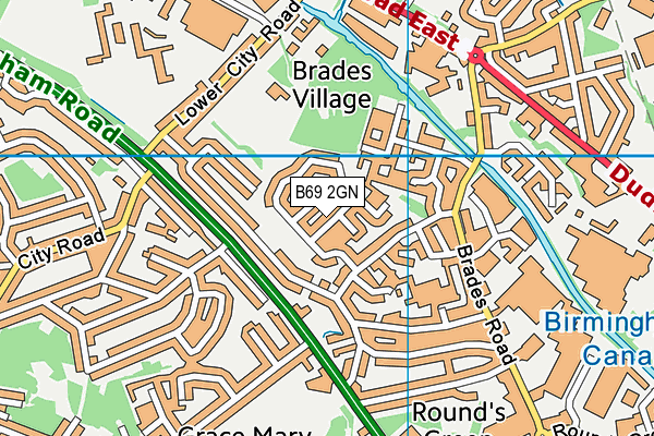 B69 2GN map - OS VectorMap District (Ordnance Survey)
