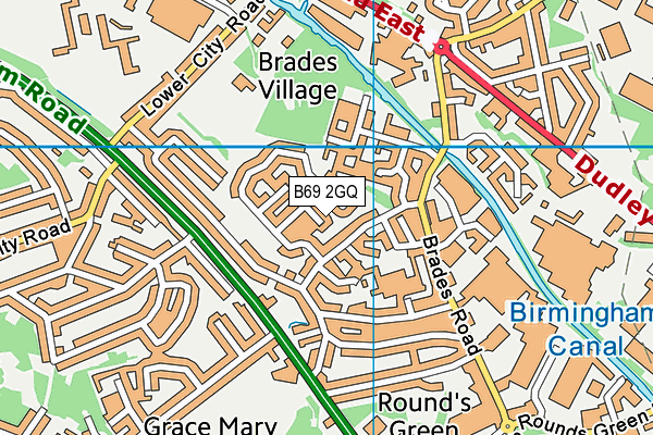 B69 2GQ map - OS VectorMap District (Ordnance Survey)