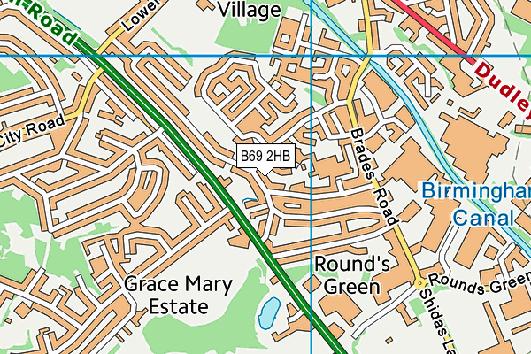 B69 2HB map - OS VectorMap District (Ordnance Survey)