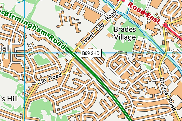 B69 2HD map - OS VectorMap District (Ordnance Survey)