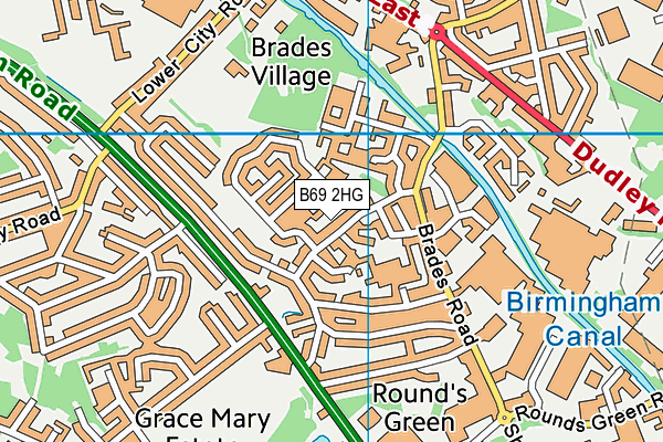 B69 2HG map - OS VectorMap District (Ordnance Survey)