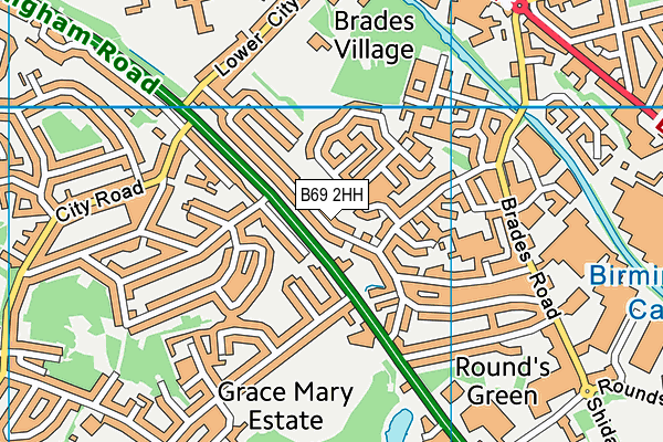 B69 2HH map - OS VectorMap District (Ordnance Survey)