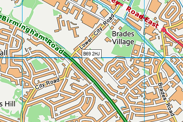 B69 2HJ map - OS VectorMap District (Ordnance Survey)