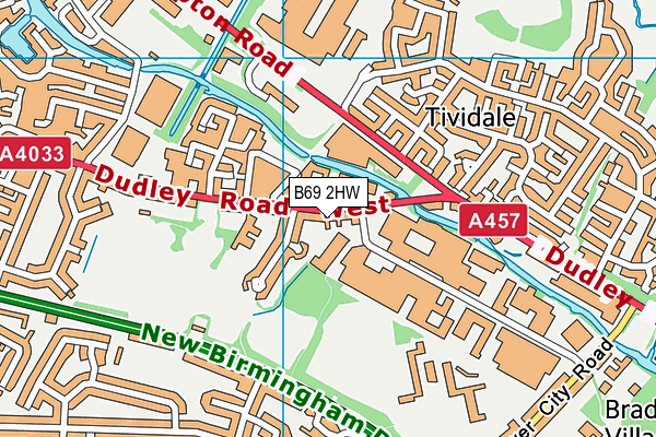 B69 2HW map - OS VectorMap District (Ordnance Survey)