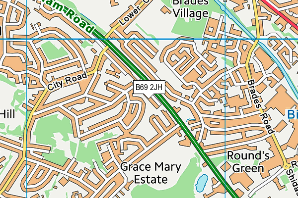 B69 2JH map - OS VectorMap District (Ordnance Survey)