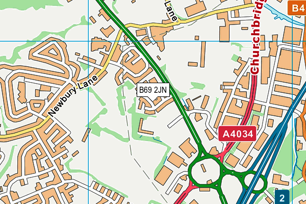 B69 2JN map - OS VectorMap District (Ordnance Survey)