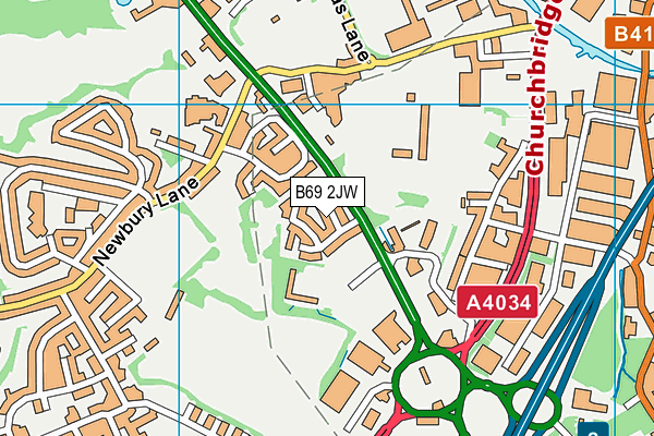 B69 2JW map - OS VectorMap District (Ordnance Survey)