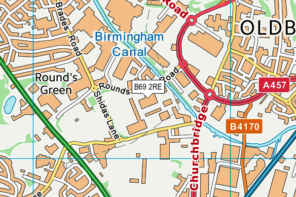 B69 2RE map - OS VectorMap District (Ordnance Survey)