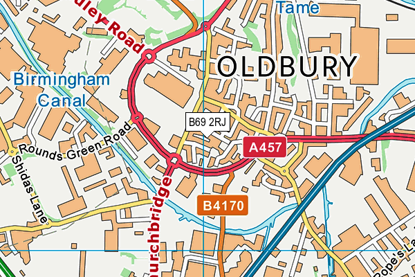 B69 2RJ map - OS VectorMap District (Ordnance Survey)