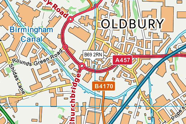 B69 2RN map - OS VectorMap District (Ordnance Survey)