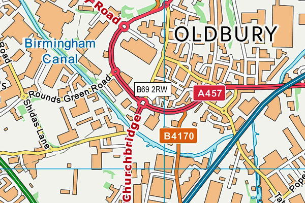 B69 2RW map - OS VectorMap District (Ordnance Survey)