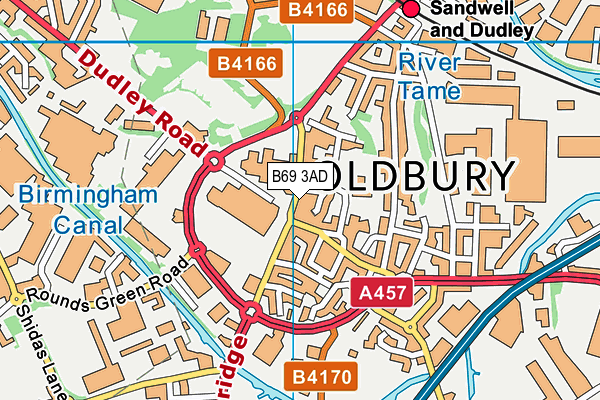 B69 3AD map - OS VectorMap District (Ordnance Survey)