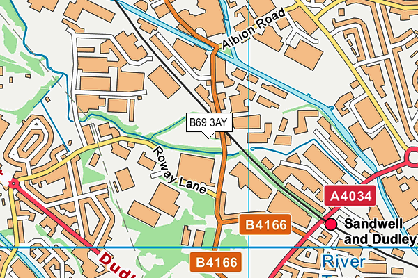 B69 3AY map - OS VectorMap District (Ordnance Survey)