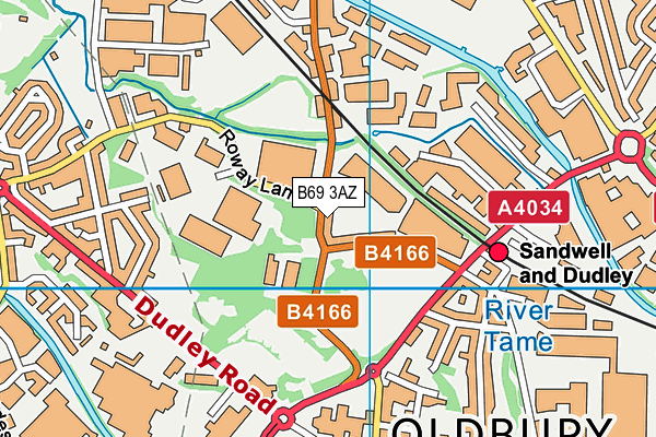 B69 3AZ map - OS VectorMap District (Ordnance Survey)