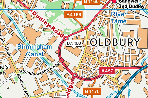 B69 3DB map - OS VectorMap District (Ordnance Survey)