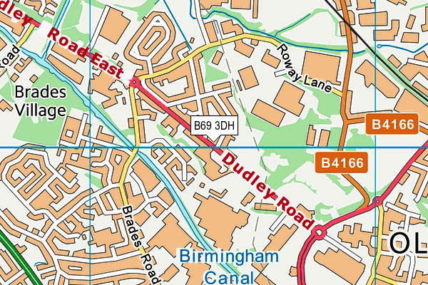 B69 3DH map - OS VectorMap District (Ordnance Survey)