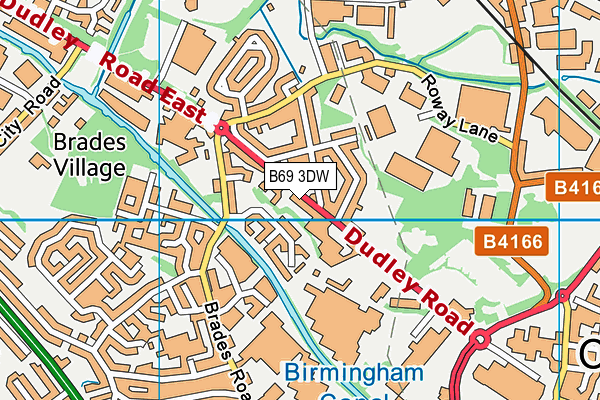 B69 3DW map - OS VectorMap District (Ordnance Survey)