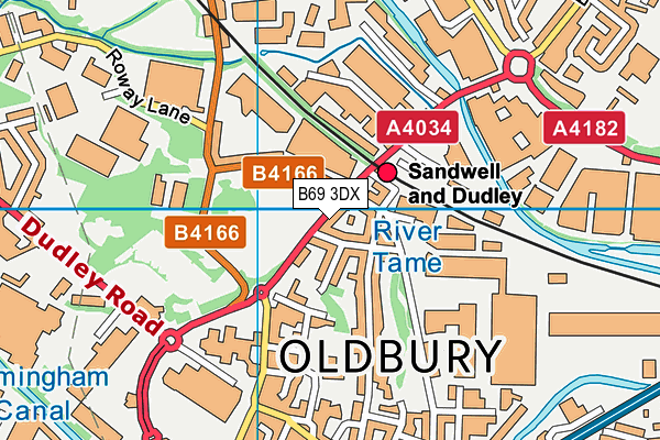 B69 3DX map - OS VectorMap District (Ordnance Survey)