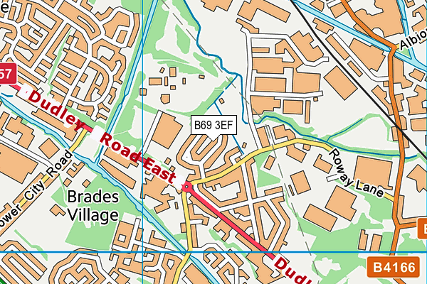 B69 3EF map - OS VectorMap District (Ordnance Survey)