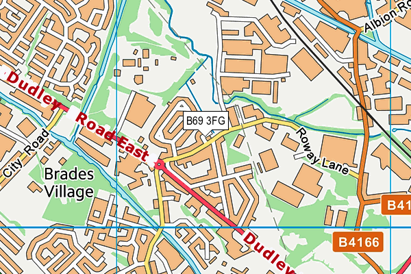 B69 3FG map - OS VectorMap District (Ordnance Survey)