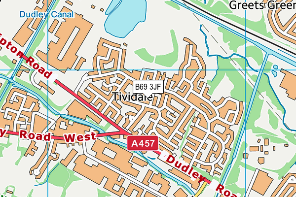 B69 3JF map - OS VectorMap District (Ordnance Survey)