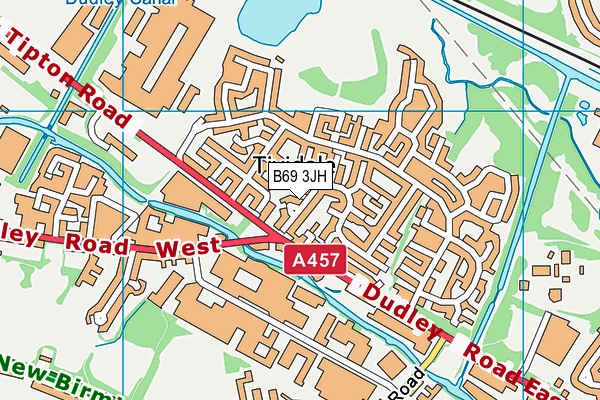 B69 3JH map - OS VectorMap District (Ordnance Survey)