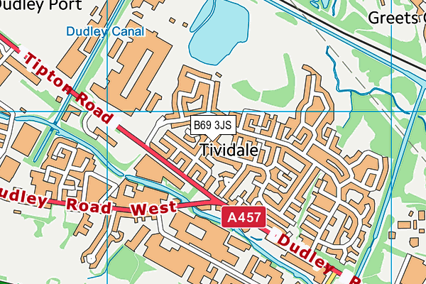 B69 3JS map - OS VectorMap District (Ordnance Survey)