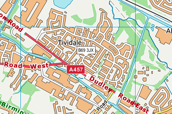 B69 3JX map - OS VectorMap District (Ordnance Survey)