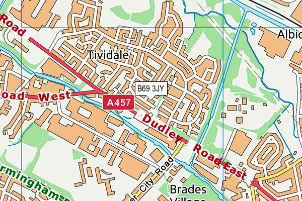 B69 3JY map - OS VectorMap District (Ordnance Survey)