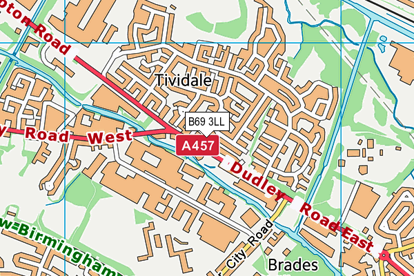 B69 3LL map - OS VectorMap District (Ordnance Survey)