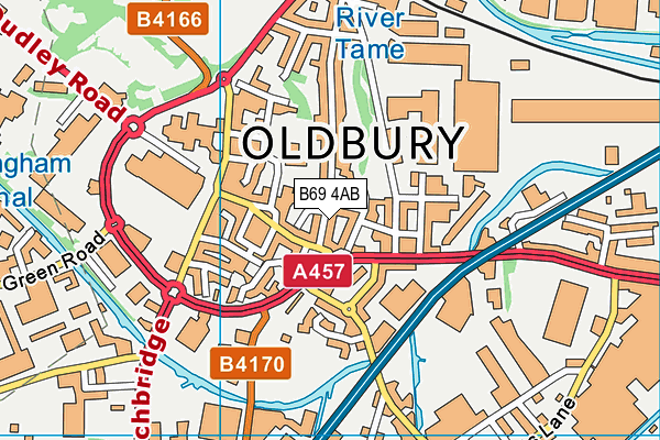 B69 4AB map - OS VectorMap District (Ordnance Survey)