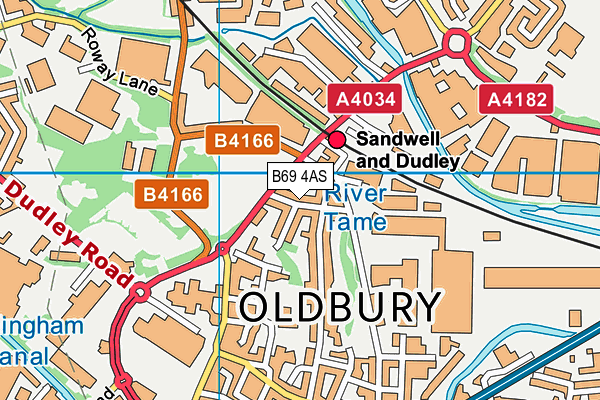 B69 4AS map - OS VectorMap District (Ordnance Survey)