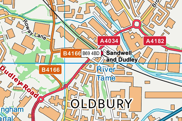 B69 4BD map - OS VectorMap District (Ordnance Survey)