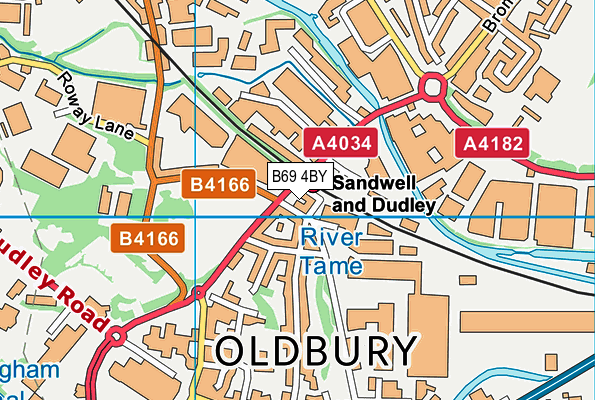 B69 4BY map - OS VectorMap District (Ordnance Survey)