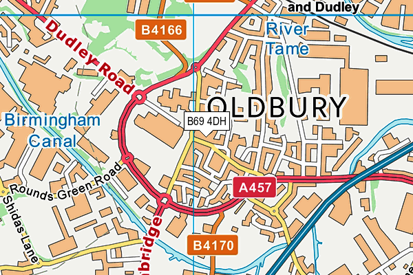 B69 4DH map - OS VectorMap District (Ordnance Survey)