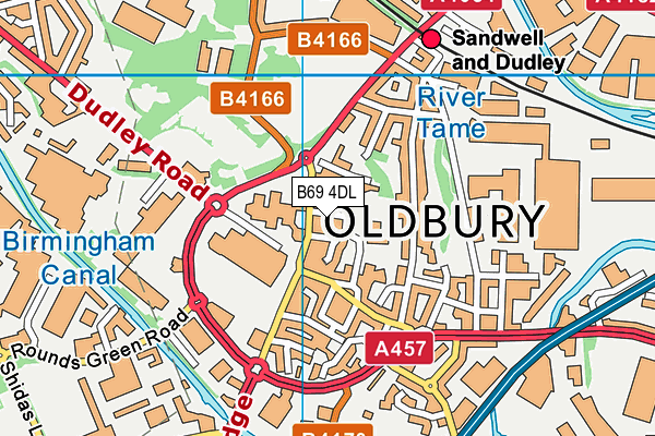 B69 4DL map - OS VectorMap District (Ordnance Survey)