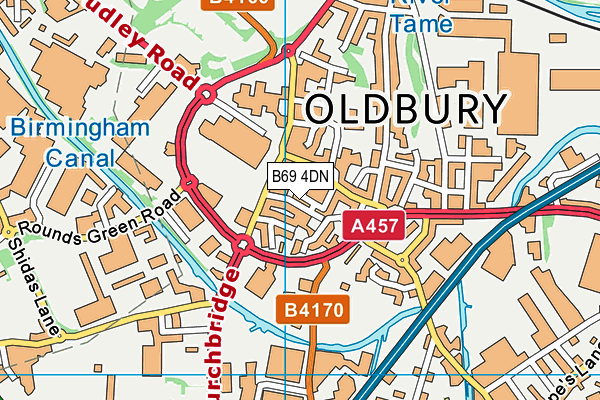 B69 4DN map - OS VectorMap District (Ordnance Survey)