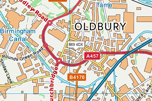 B69 4DX map - OS VectorMap District (Ordnance Survey)