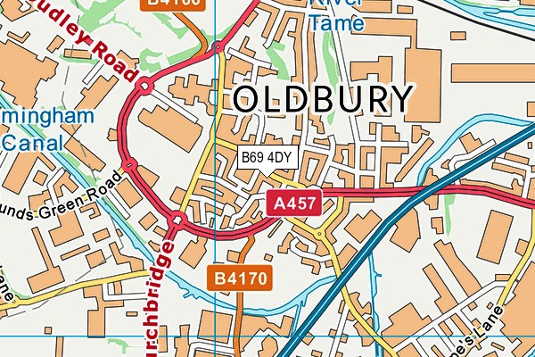 B69 4DY map - OS VectorMap District (Ordnance Survey)