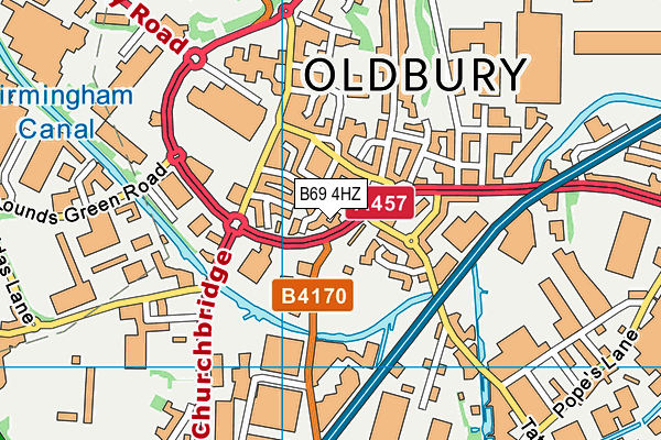 B69 4HZ map - OS VectorMap District (Ordnance Survey)